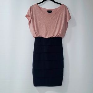EnFocus Studio Size 4 Pink/Glitter & Navy Blue Dress